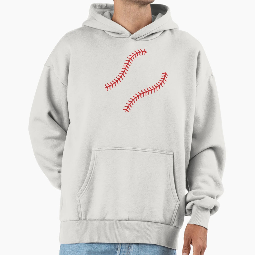 Baseball Stitch Hoodie - Casual Everyday Wear for Adults - T-Shirt, Sweatshirt, Hoodie