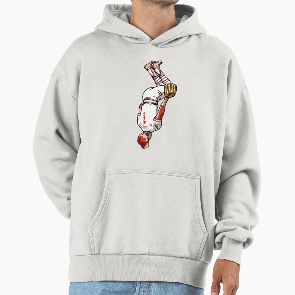 Ozzie Smith Flip Celebration Cartoon Hoodie - Trendy Graphic Unisex - T-Shirt, Sweatshirt, Hoodie