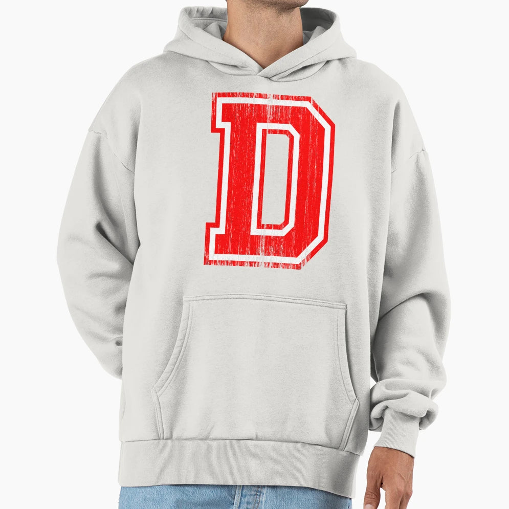 Big Red Letter D Hoodie - Graphic Print Unisex - T-Shirt, Sweatshirt, Hoodie