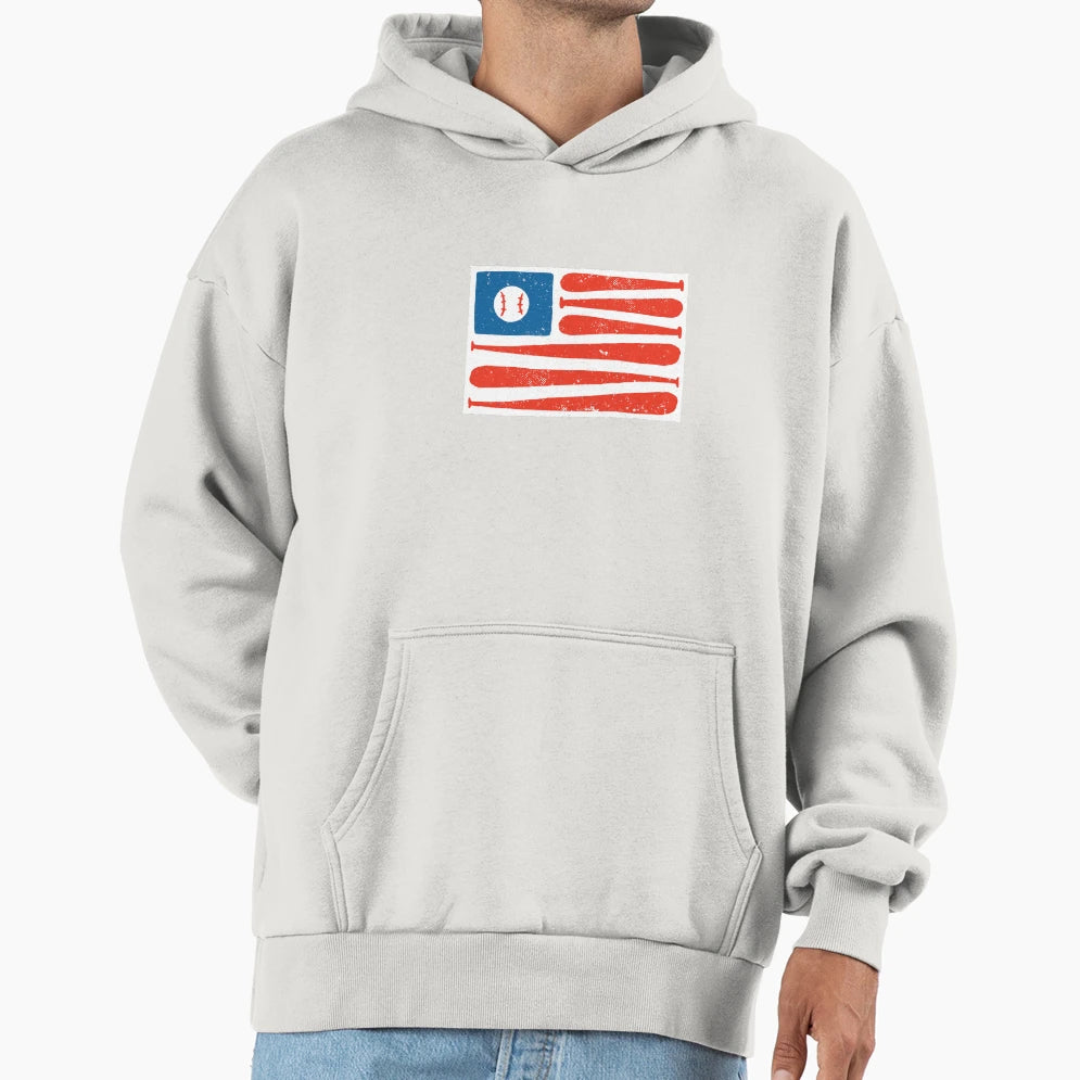 American Flag Baseball Hoodie - Trendy Graphic for Adults - T-Shirt, Sweatshirt, Hoodie