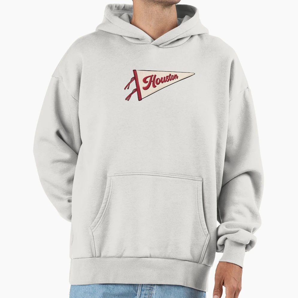 Houston Pennant Flag Hoodie - Novelty Apparel Unisex - T-Shirt, Sweatshirt, Hoodie