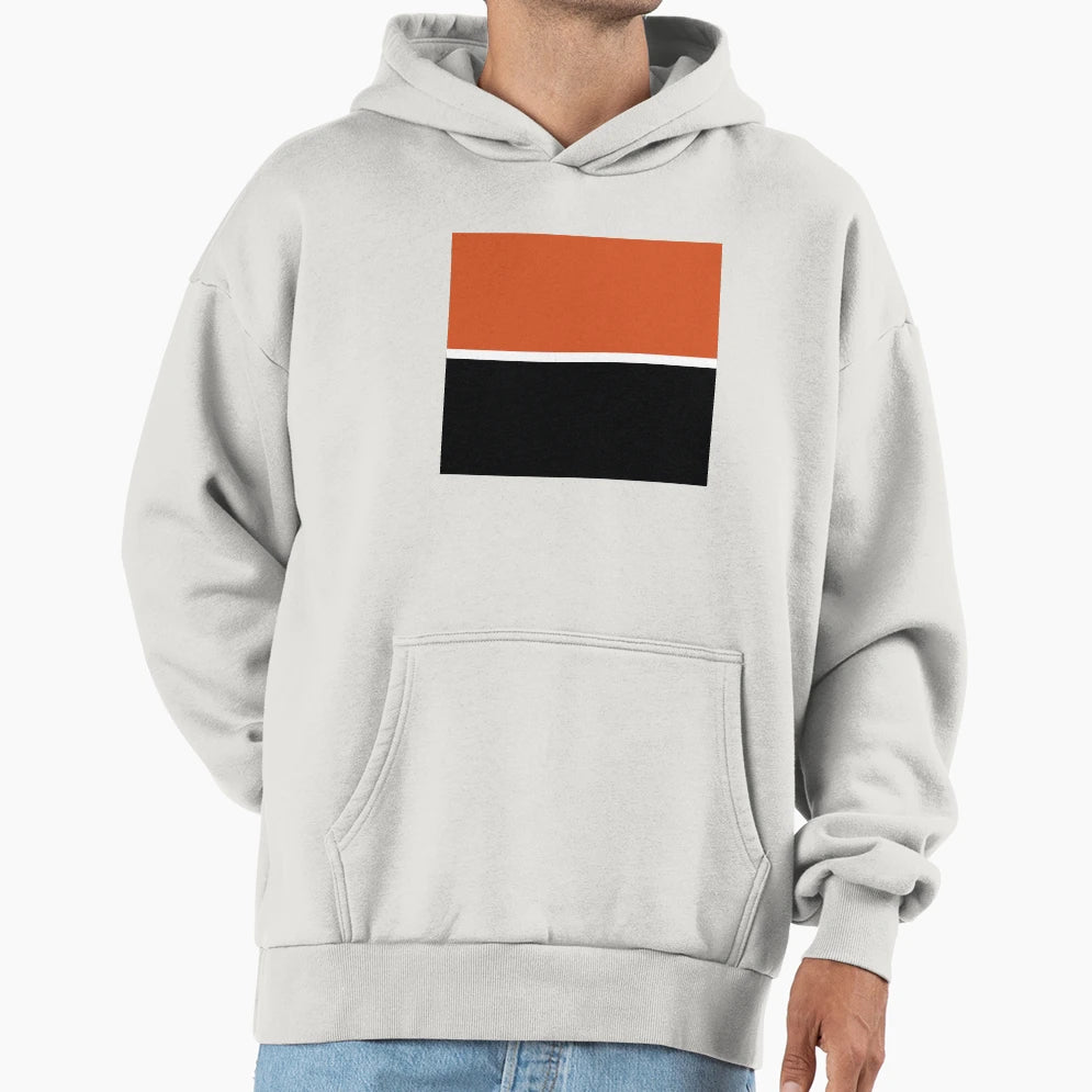 Orange White And Black Hoodie - Casual Everyday Wear Unisex - T-Shirt, Sweatshirt, Hoodie