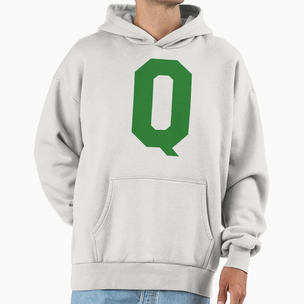 Alphabet Green Q Sports Letter Q Hoodie - Streetwear Style for Adults - T-Shirt, Sweatshirt, Hoodie