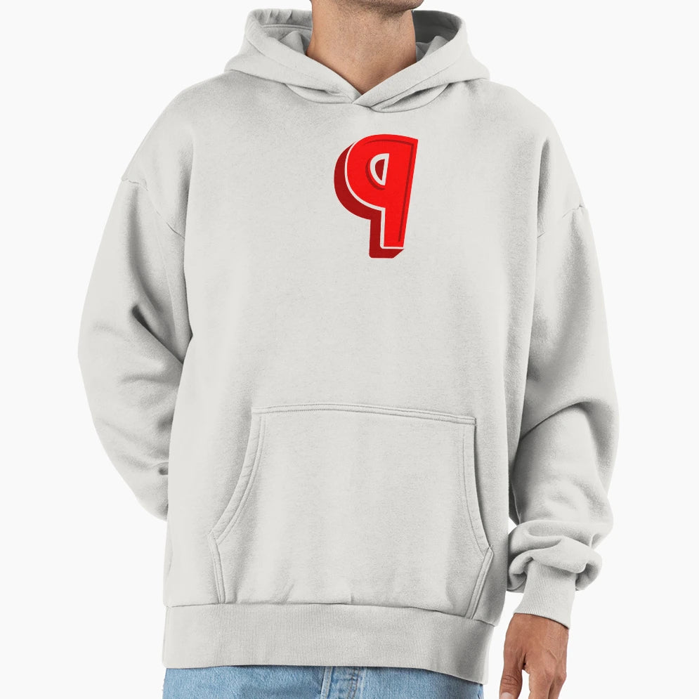 Backwards Letter P Alphabet Hoodie - Custom Art Print Men Women - T-Shirt, Sweatshirt, Hoodie