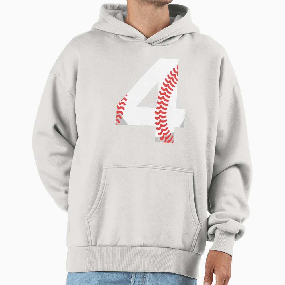 Number 4 Baseball 4 Hoodie - Trendy Graphic Men Women - T-Shirt, Sweatshirt, Hoodie