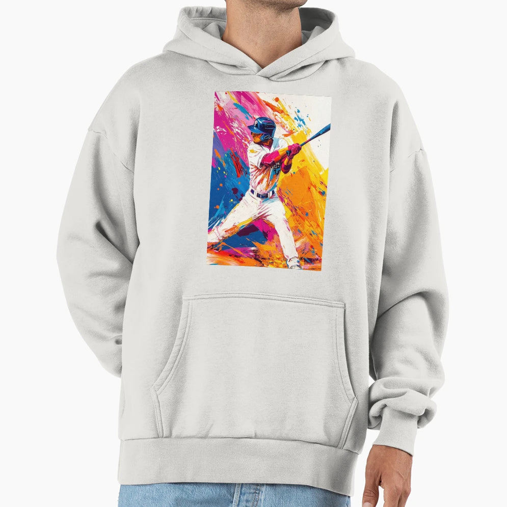 Abstract Depiction Baseball Player Hoodie - Trendy Graphic Men Women - T-Shirt, Sweatshirt, Hoodie