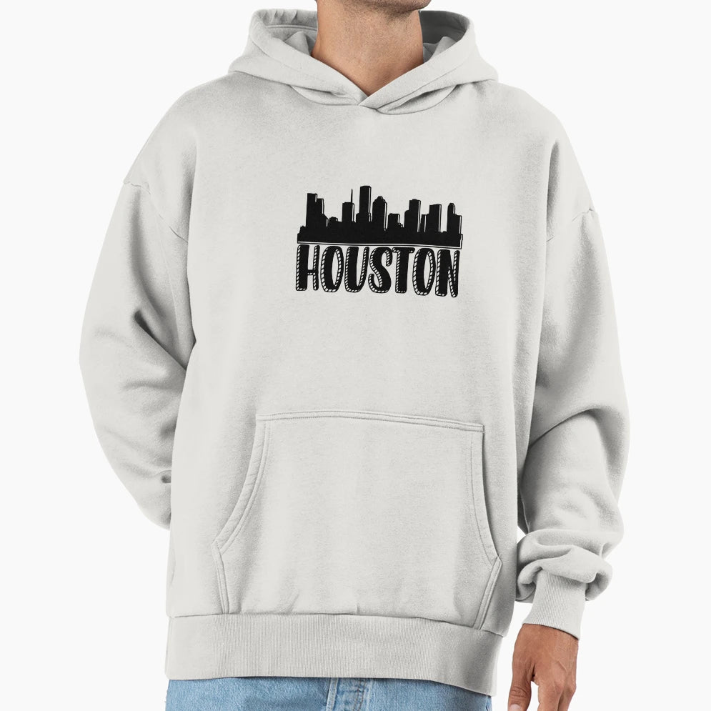 Houston Skyline Hoodie - Custom Art Print Men Women - T-Shirt, Sweatshirt, Hoodie