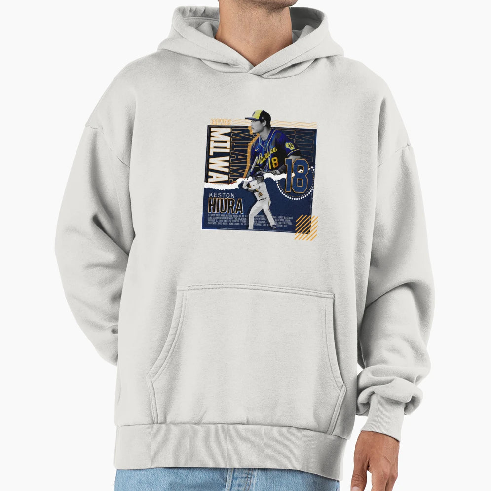 Keston Hiura Baseball Hoodie - Unique Graphic Unisex - T-Shirt, Sweatshirt, Hoodie