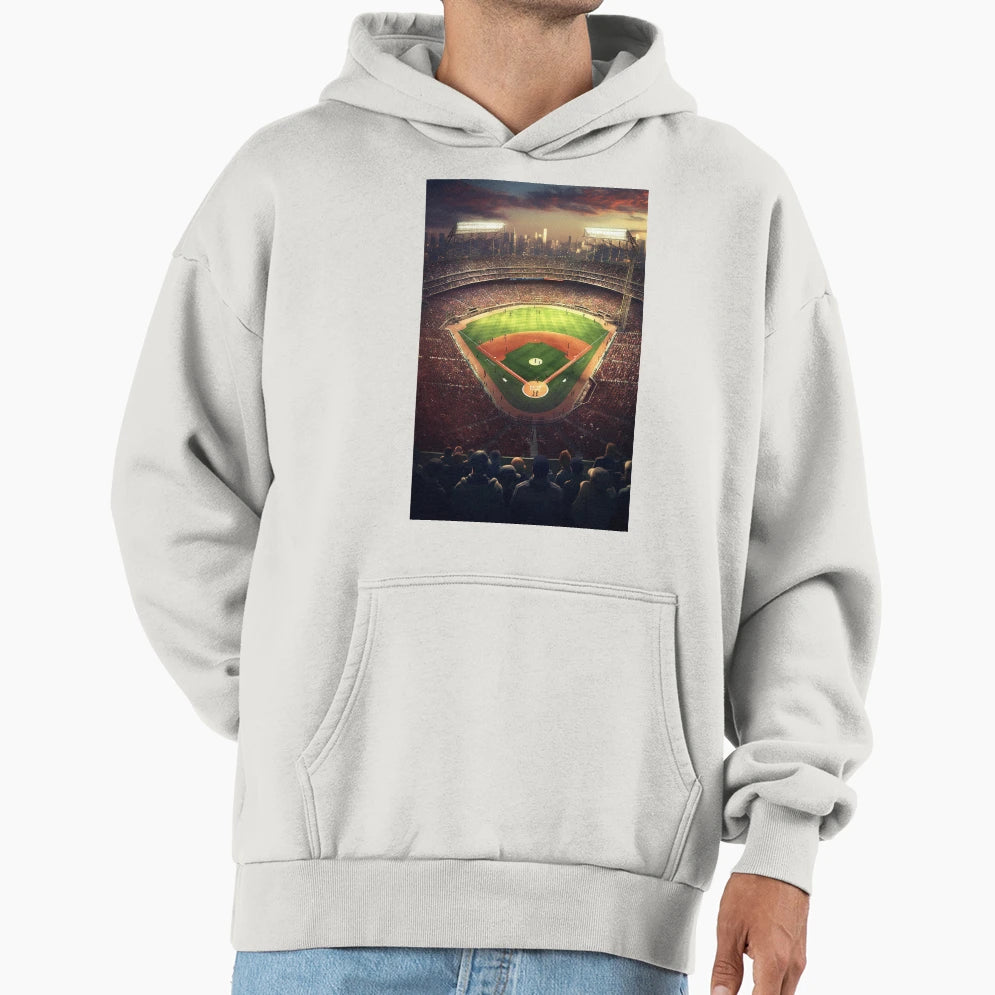 Baseball Stadium Hoodie - Minimalist Print for Adults - T-Shirt, Sweatshirt, Hoodie