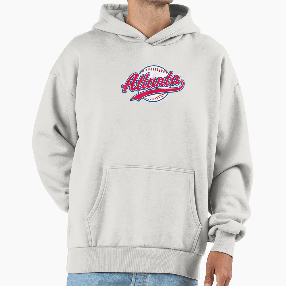 Atlanta Baseball Throwback Hoodie - Fun Novelty Design for Adults - T-Shirt, Sweatshirt, Hoodie