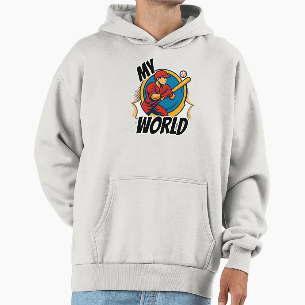 Baseball World Vibe Hoodie - Novelty Apparel Unisex - T-Shirt, Sweatshirt, Hoodie