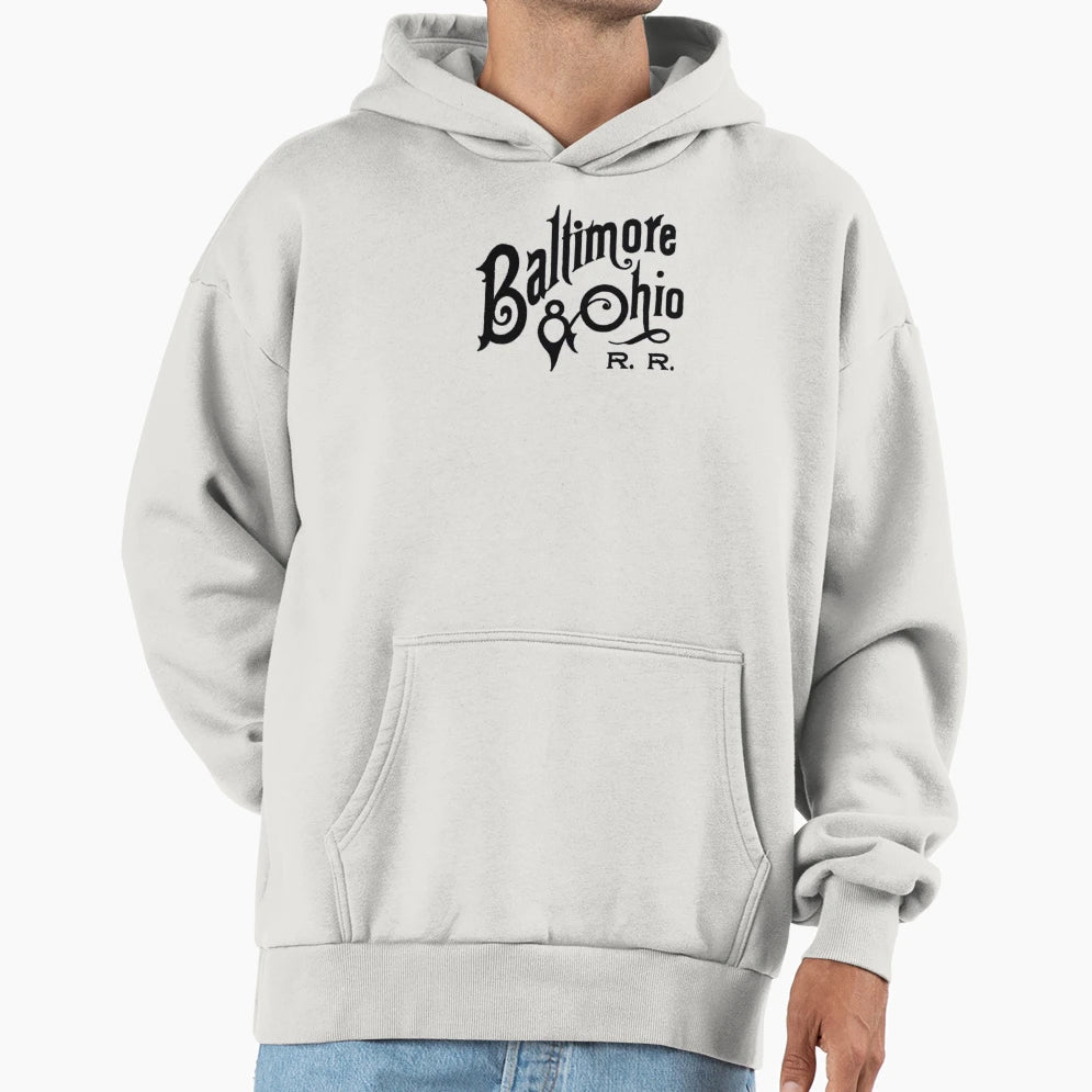 Early Baltimore And Ohio Railroad Script Hoodie - Unique Graphic for Adults - T-Shirt, Sweatshirt, Hoodie