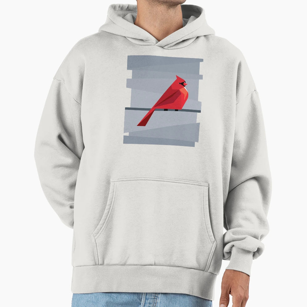 Red Cardinal Geometrical Art Hoodie - Custom Art Print for Adults - T-Shirt, Sweatshirt, Hoodie