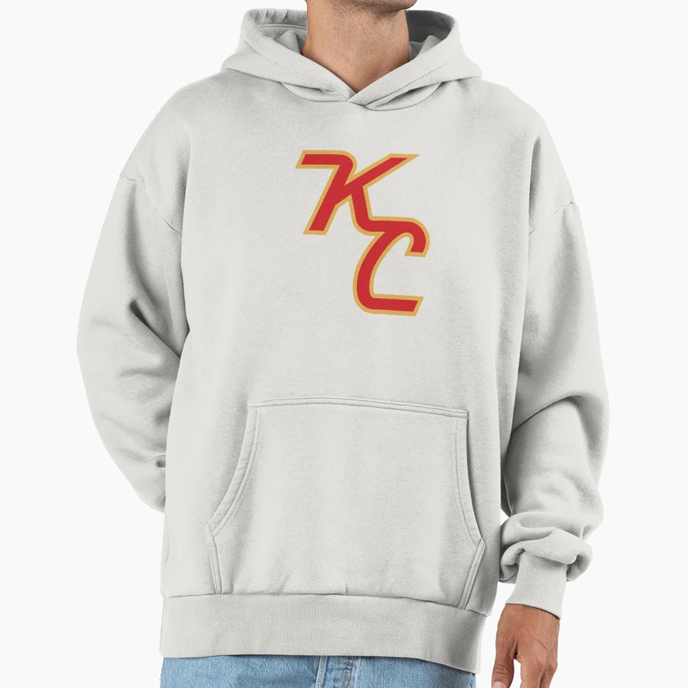 Kc Monograph Chiefs Colors Hoodie - Trendy Graphic for Adults - T-Shirt, Sweatshirt, Hoodie
