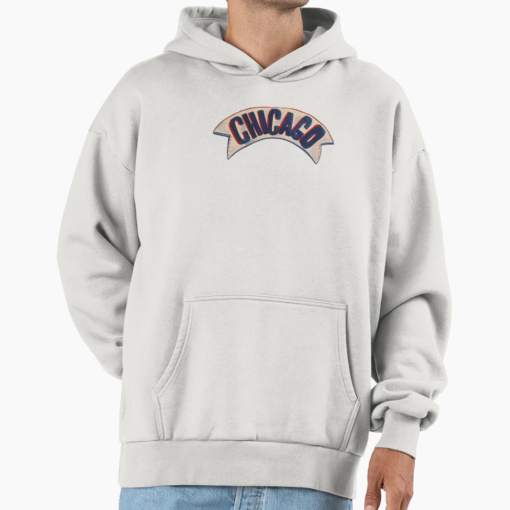 Chicago Banner Hoodie - Casual Everyday Wear Men Women - T-Shirt, Sweatshirt, Hoodie