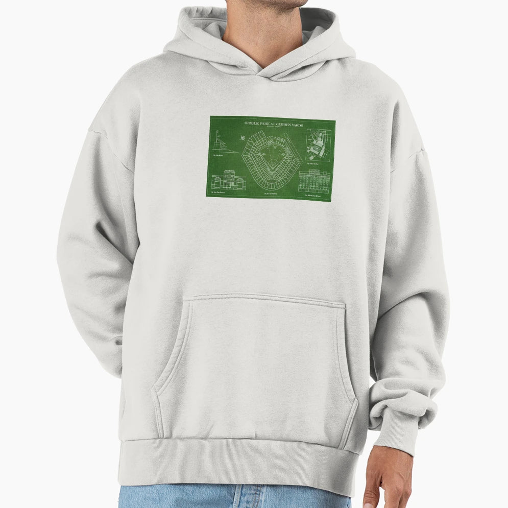 Oriole Park Camden Yards Green Version Hoodie - Custom Art Print for Adults - T-Shirt, Sweatshirt, Hoodie