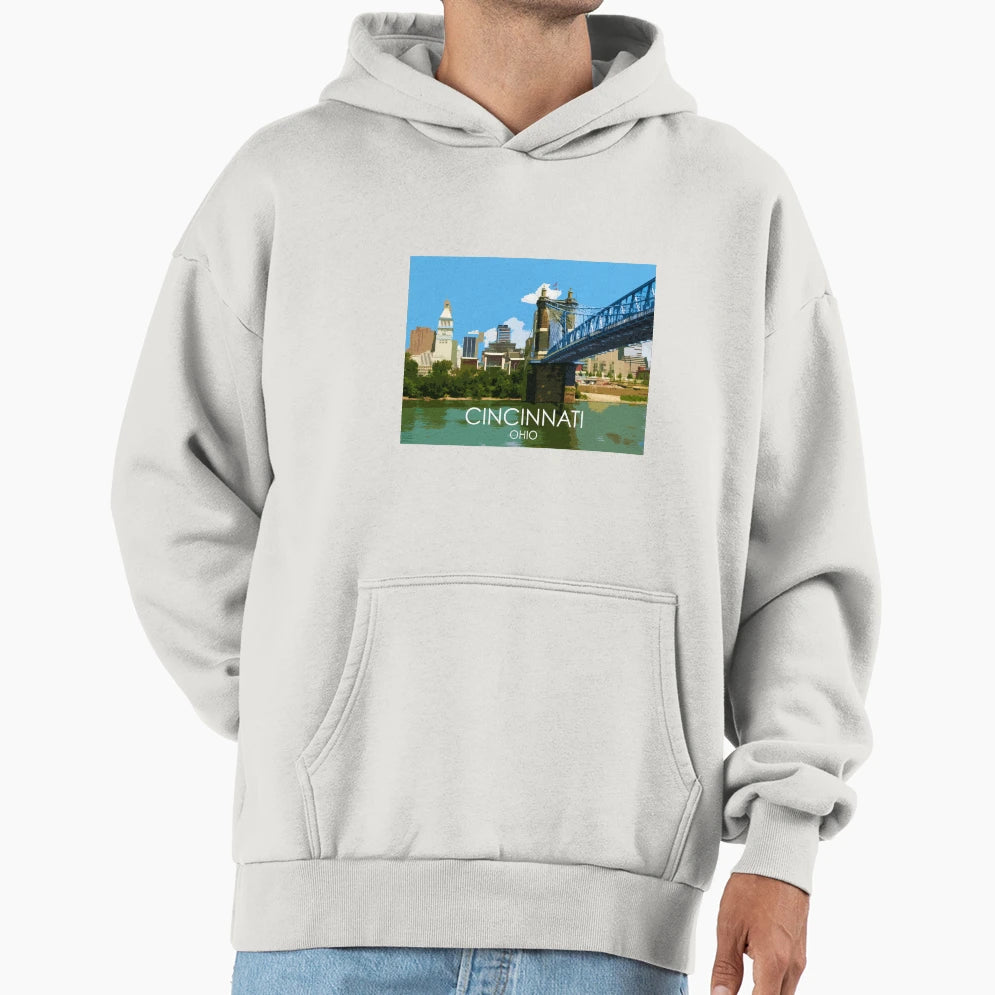 Cincinnati Ohio Usa Hoodie - Unique Graphic for Adults - T-Shirt, Sweatshirt, Hoodie