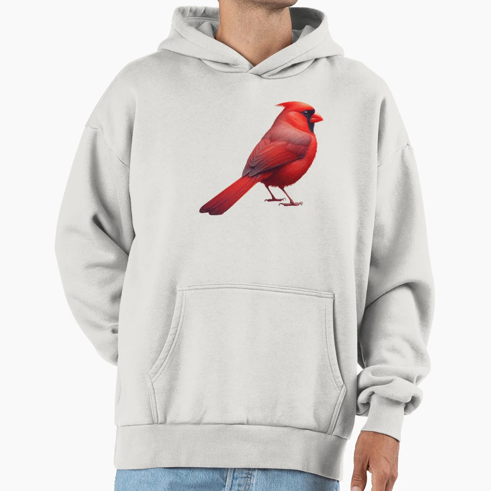 Northern Cardinal Hoodie - Minimalist Print for Adults - T-Shirt, Sweatshirt, Hoodie