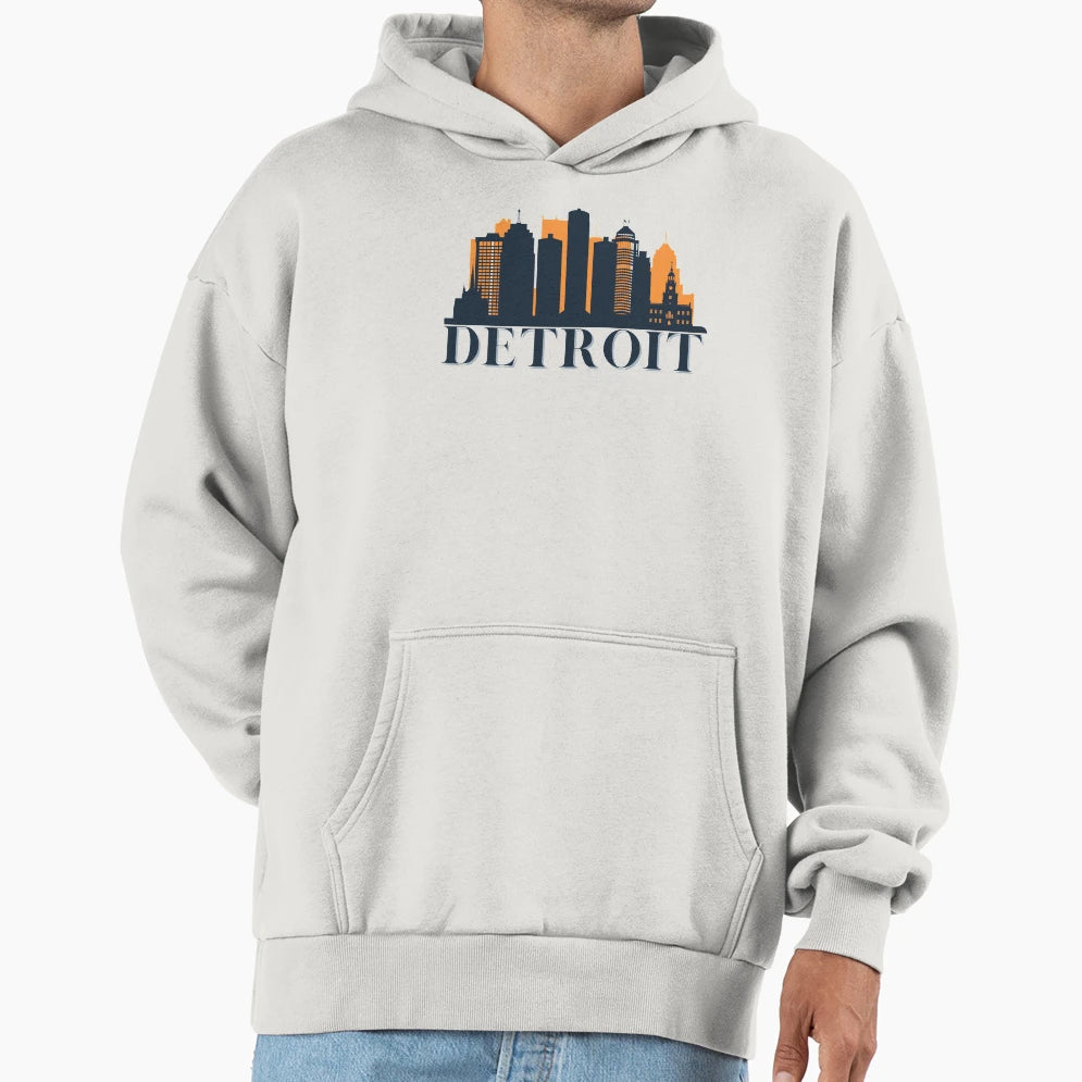 Detroit Skyline Hoodie - Trendy Graphic for Adults - T-Shirt, Sweatshirt, Hoodie