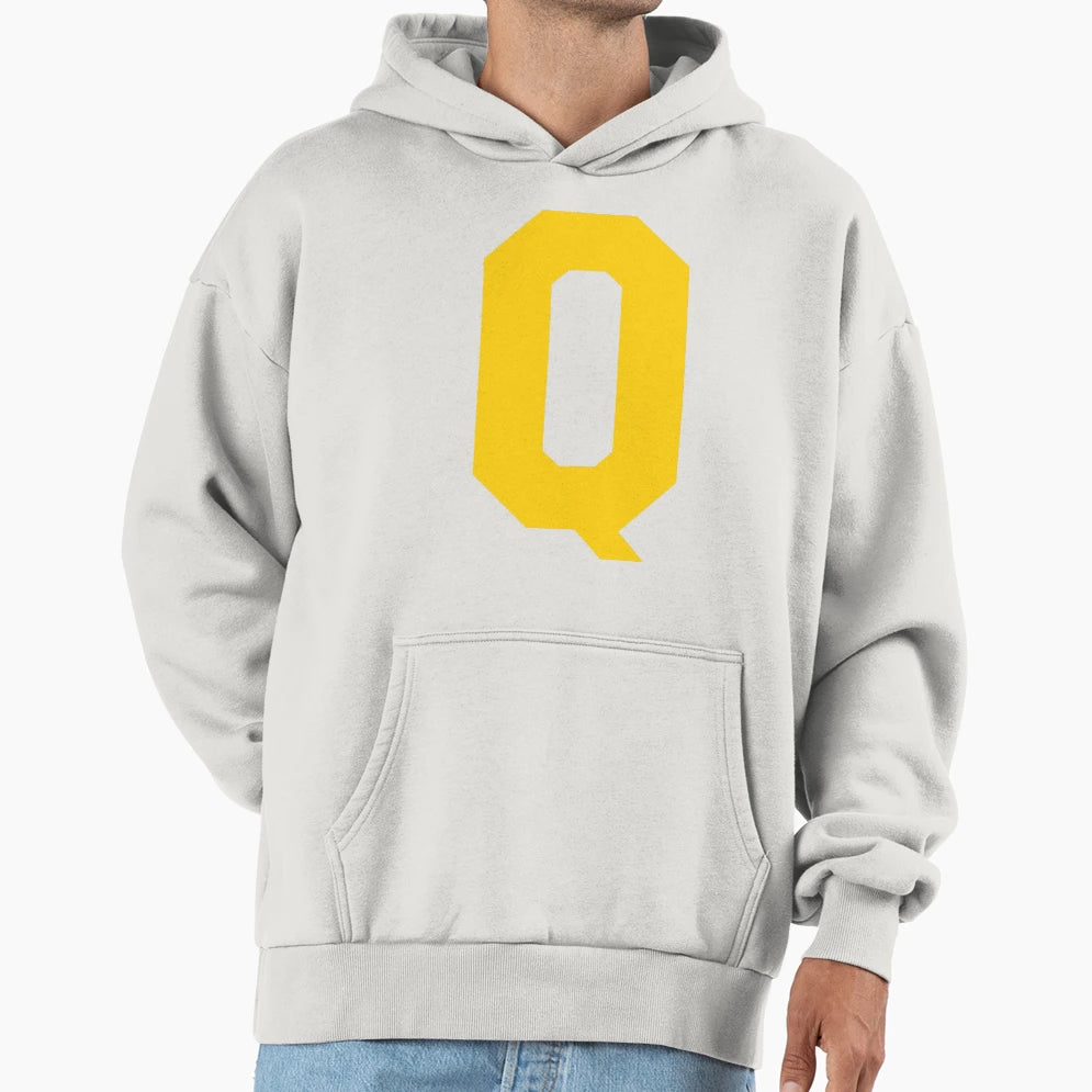 Alphabet Yellow Q Sports Letter Q Hoodie - Novelty Apparel Men Women - T-Shirt, Sweatshirt, Hoodie