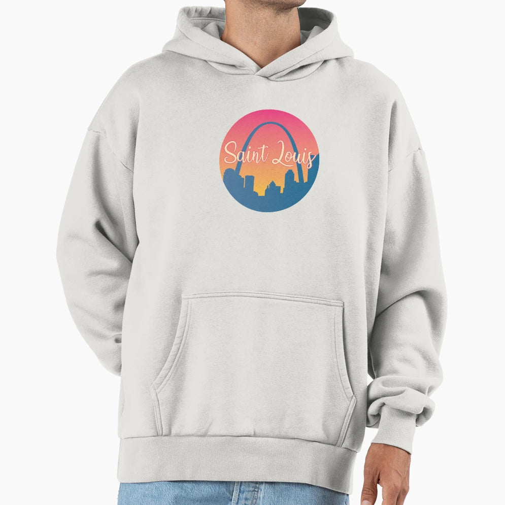 St Louis Sunset Hoodie - Minimalist Print Men Women - T-Shirt, Sweatshirt, Hoodie
