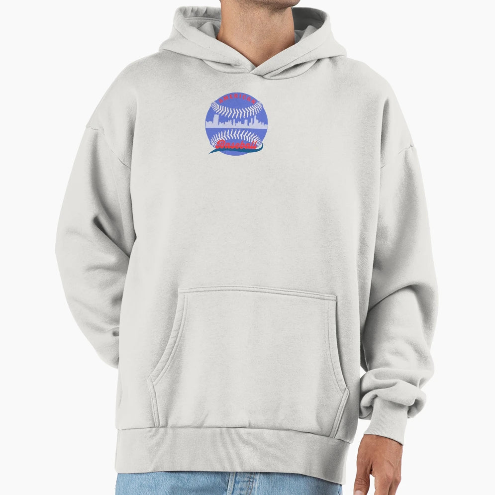 American Baseball Old School Hoodie - Custom Art Print Men Women - T-Shirt, Sweatshirt, Hoodie