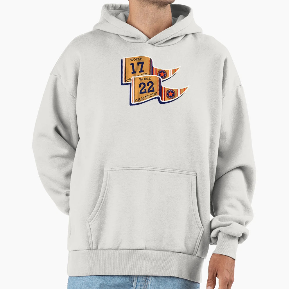 Houston Championship Pennants Hoodie - Casual Everyday Wear Men Women - T-Shirt, Sweatshirt, Hoodie