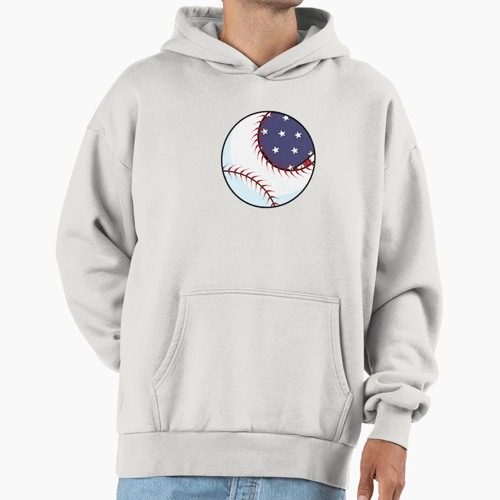 American Flag Baseball Hoodie - Trendy Graphic Men Women - T-Shirt, Sweatshirt, Hoodie