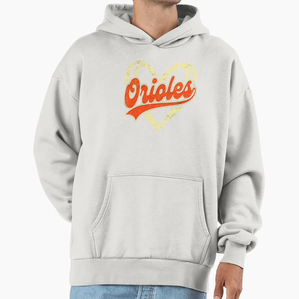 Oriole Heart Bird Watcher Lover Birding Hoodie - Trendy Graphic Unisex - T-Shirt, Sweatshirt, Hoodie