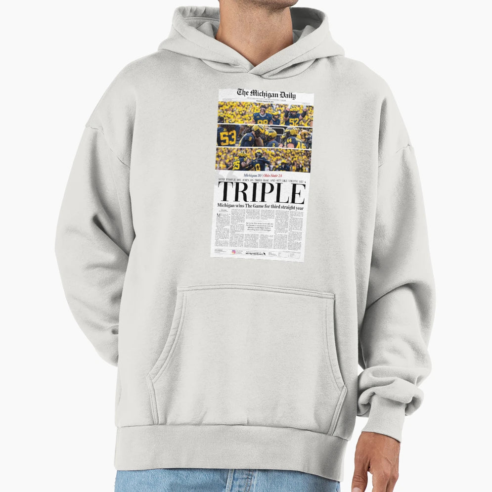 Michigan Daily Front Cover 11 29 23 Hoodie - Trendy Graphic Men Women - T-Shirt, Sweatshirt, Hoodie