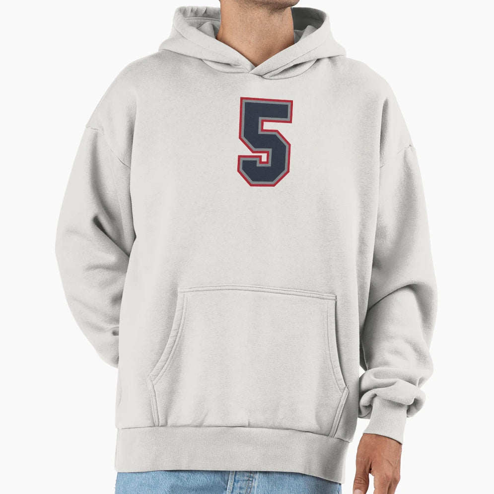 5 Navy Grey Red Sports Number Five Hoodie - Graphic Print Men Women - T-Shirt, Sweatshirt, Hoodie