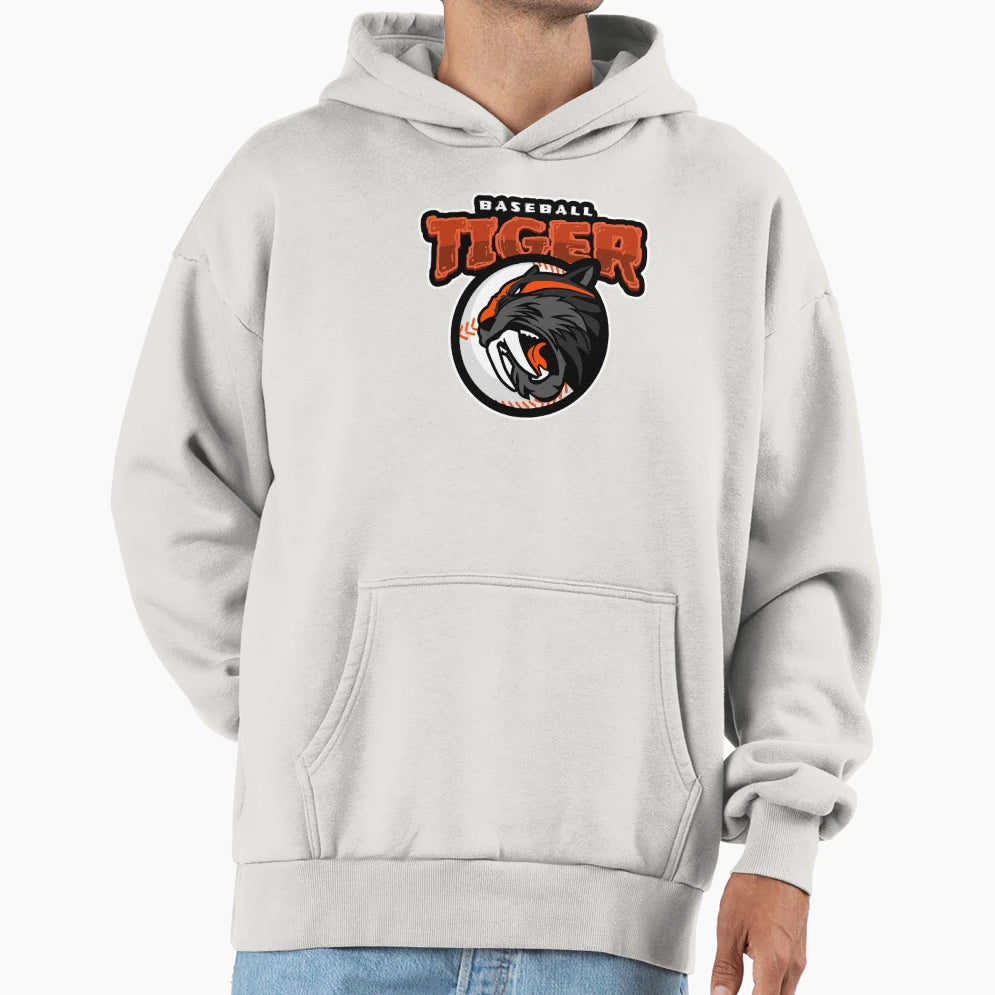Baseball Tiger Hoodie - Custom Art Print Unisex - T-Shirt, Sweatshirt, Hoodie