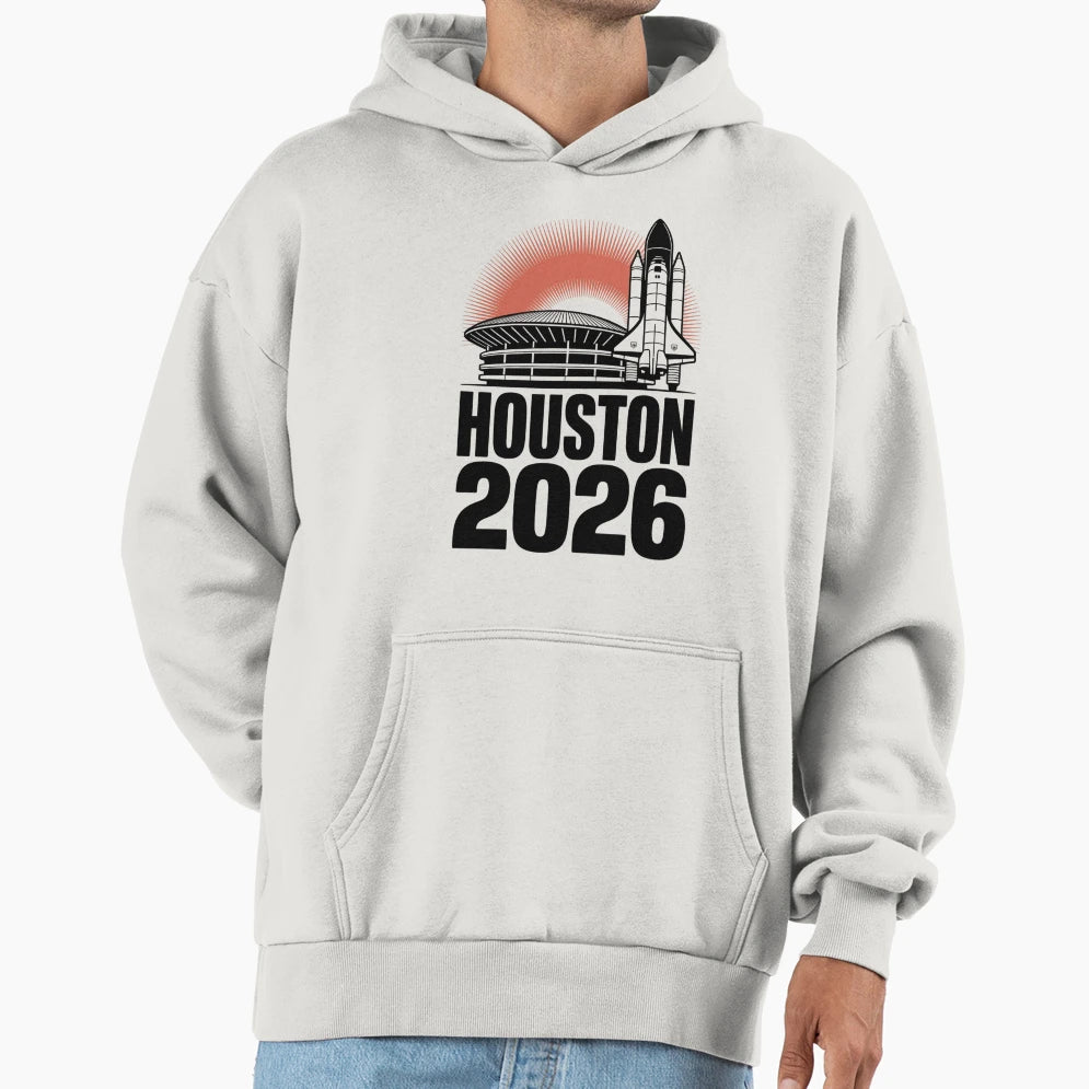 Houston 2026 Space Shuttle T-Shirt - Casual Everyday Wear Men Women - T-Shirt, Sweatshirt, Hoodie