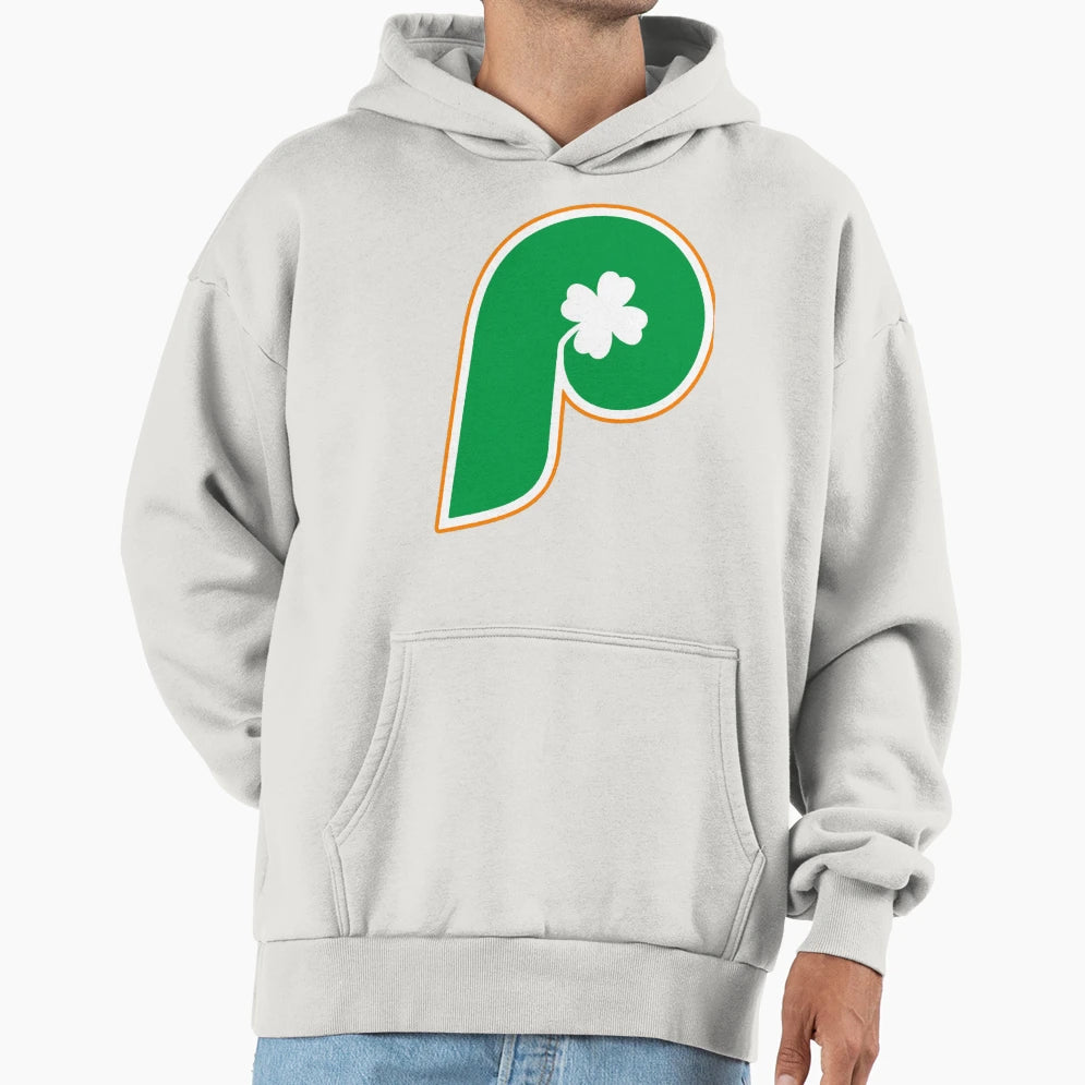Philadelphia Baseball Irish Four Leaf Hoodie - Custom Art Print Unisex - T-Shirt, Sweatshirt, Hoodie