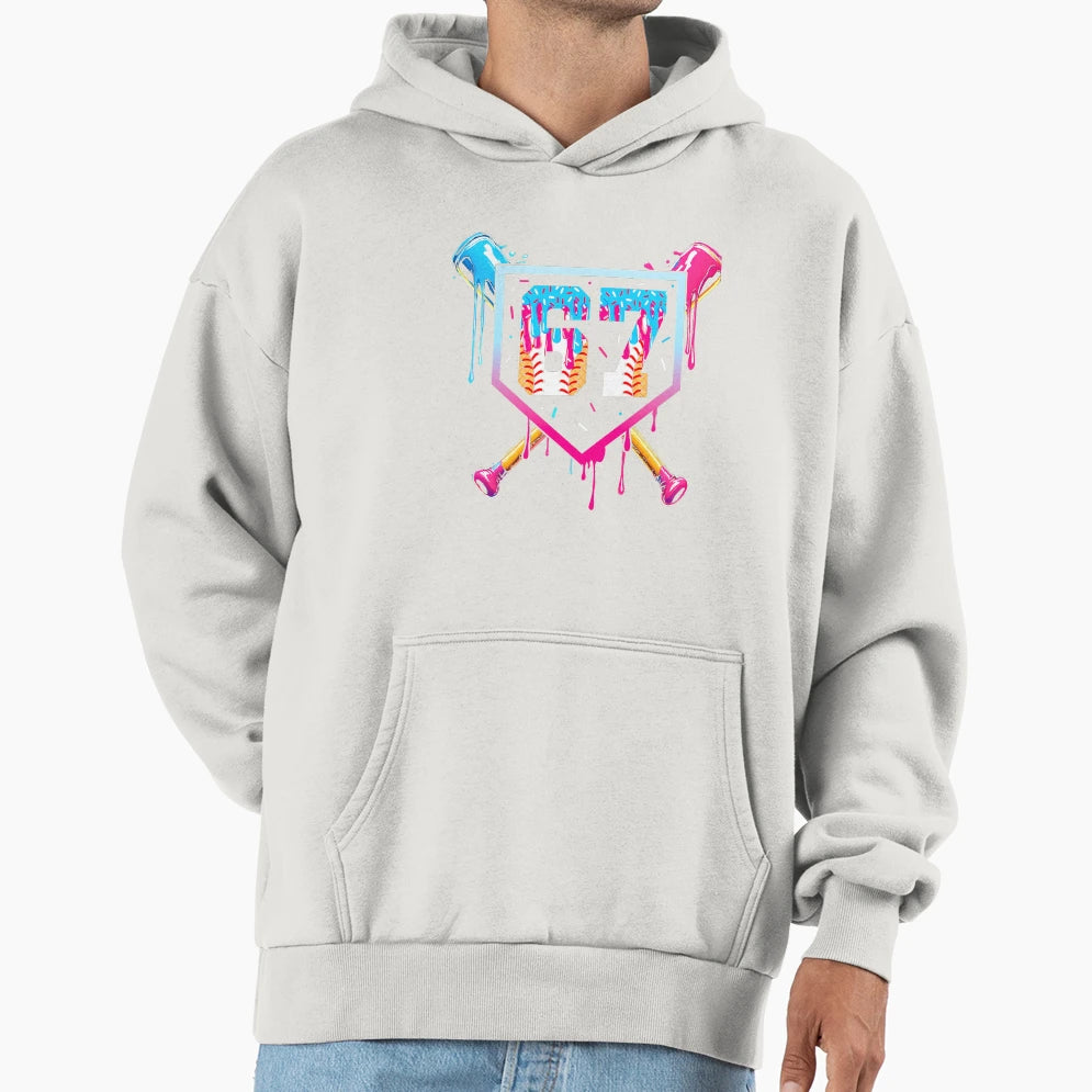 Baseball Drip Ice Cream Funny Seven Six Hoodie - Trendy Graphic Men Women - T-Shirt, Sweatshirt, Hoodie