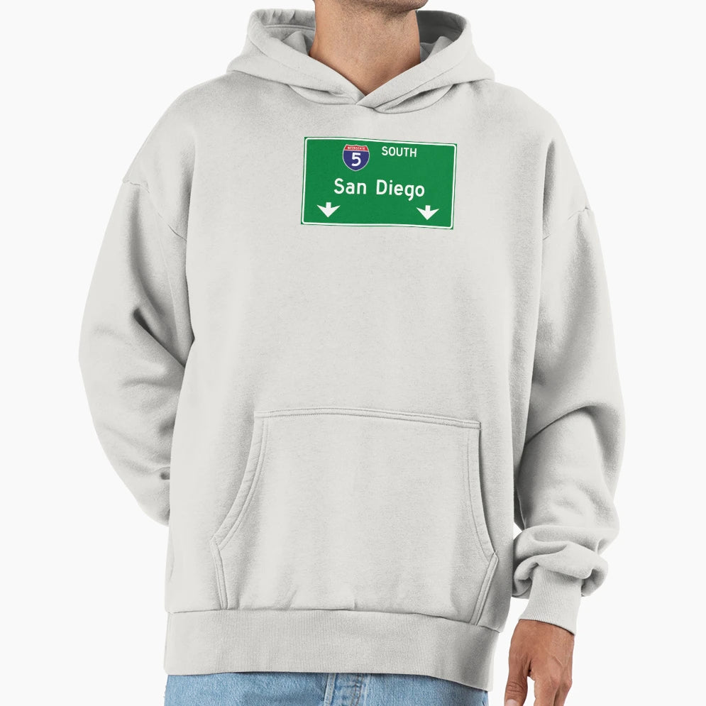 San Diego Interstate 5 Highway Sign Hoodie - Fun Novelty Design for Adults - T-Shirt, Sweatshirt, Hoodie