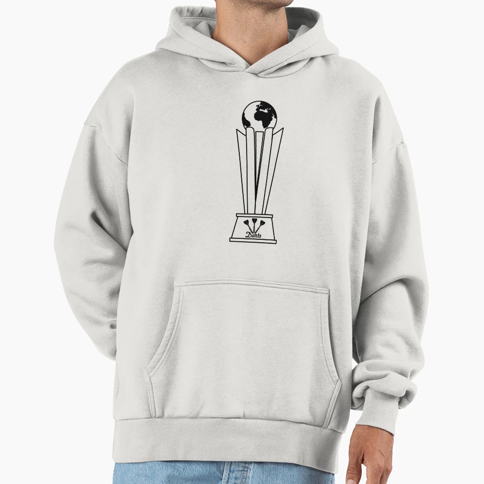 Darts World Champion Trophy Outline Hoodie - Fun Novelty Design for Adults - T-Shirt, Sweatshirt, Hoodie