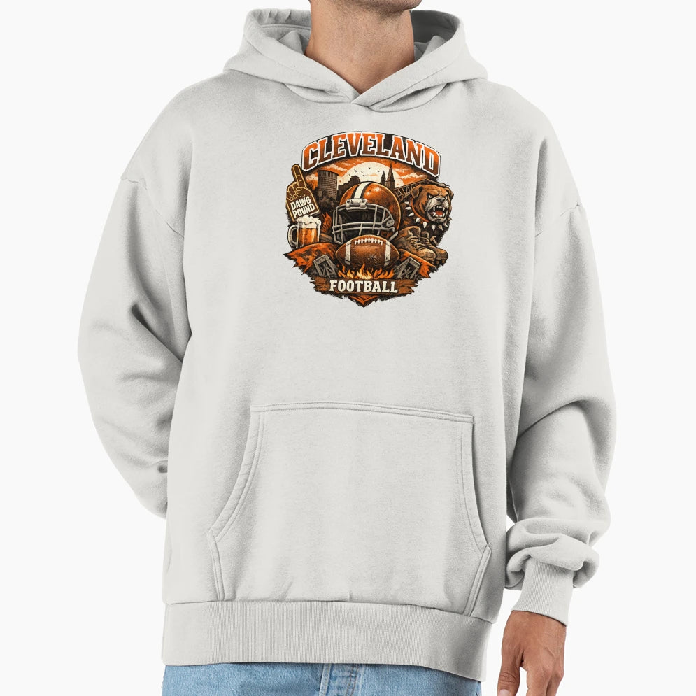 Cleveland Football Fan Dog Pound T-Shirt - Fun Novelty Design Unisex - T-Shirt, Sweatshirt, Hoodie