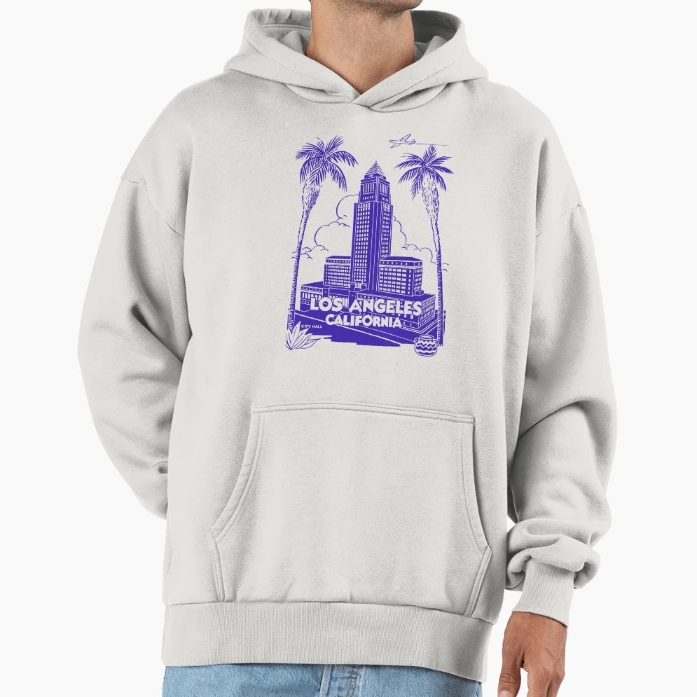 1935 Los Angeles City Hall Hoodie - Aesthetic Graphic Men Women - T-Shirt, Sweatshirt, Hoodie