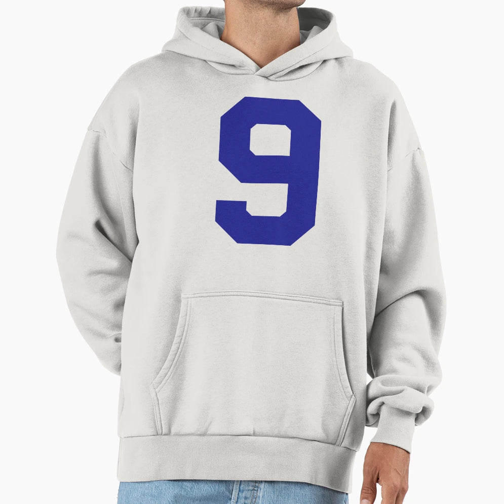 Number 9 Blue Nine Sports Number Hoodie - Fun Novelty Design for Adults - T-Shirt, Sweatshirt, Hoodie