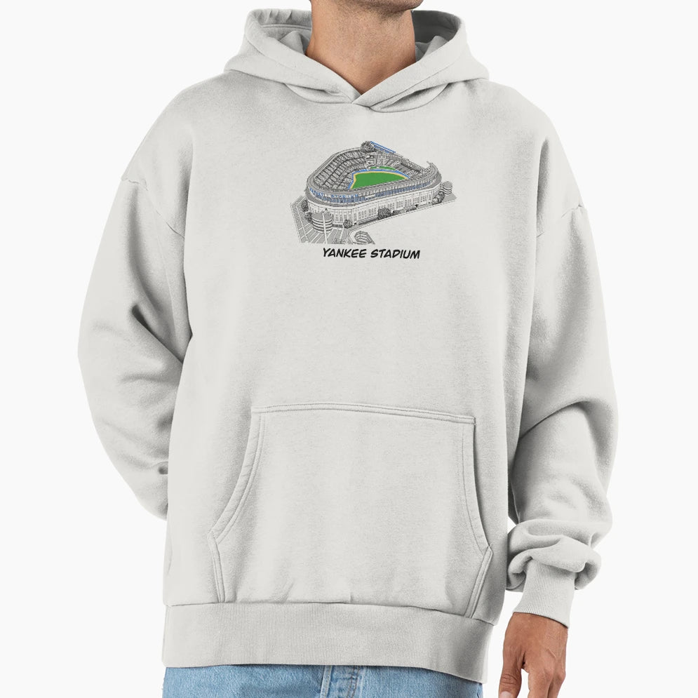 Drawing Sketching Yankee Stadium Hoodie - Graphic Print for Adults - T-Shirt, Sweatshirt, Hoodie