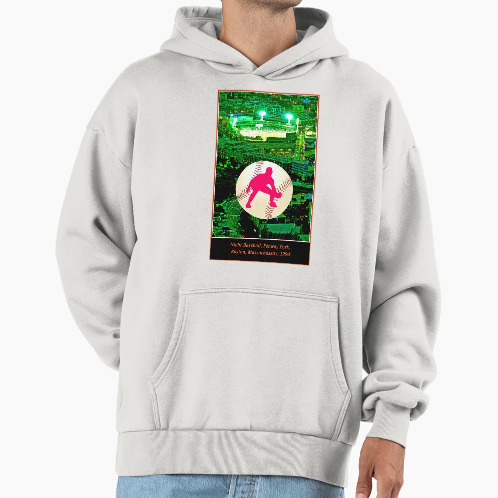 Night Baseball Fenway Park Boston Hoodie - Trendy Graphic for Adults - T-Shirt, Sweatshirt, Hoodie