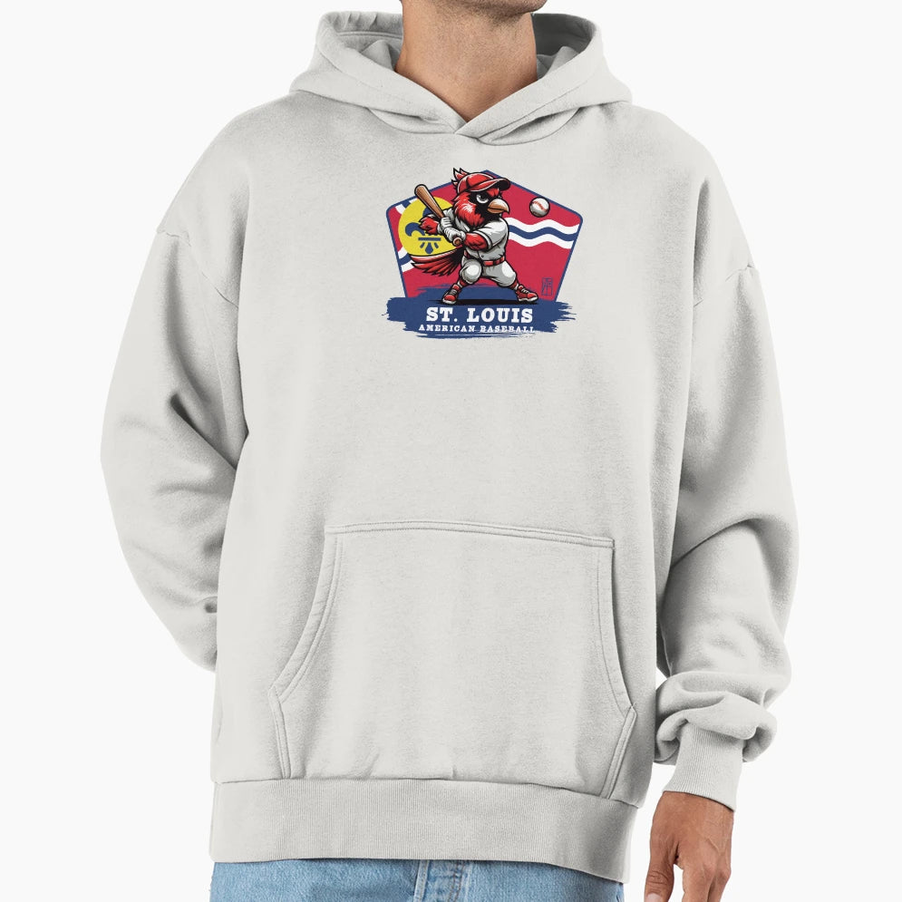 Usa American Baseball St Louis Baseball Hoodie - Graphic Print for Adults - T-Shirt, Sweatshirt, Hoodie