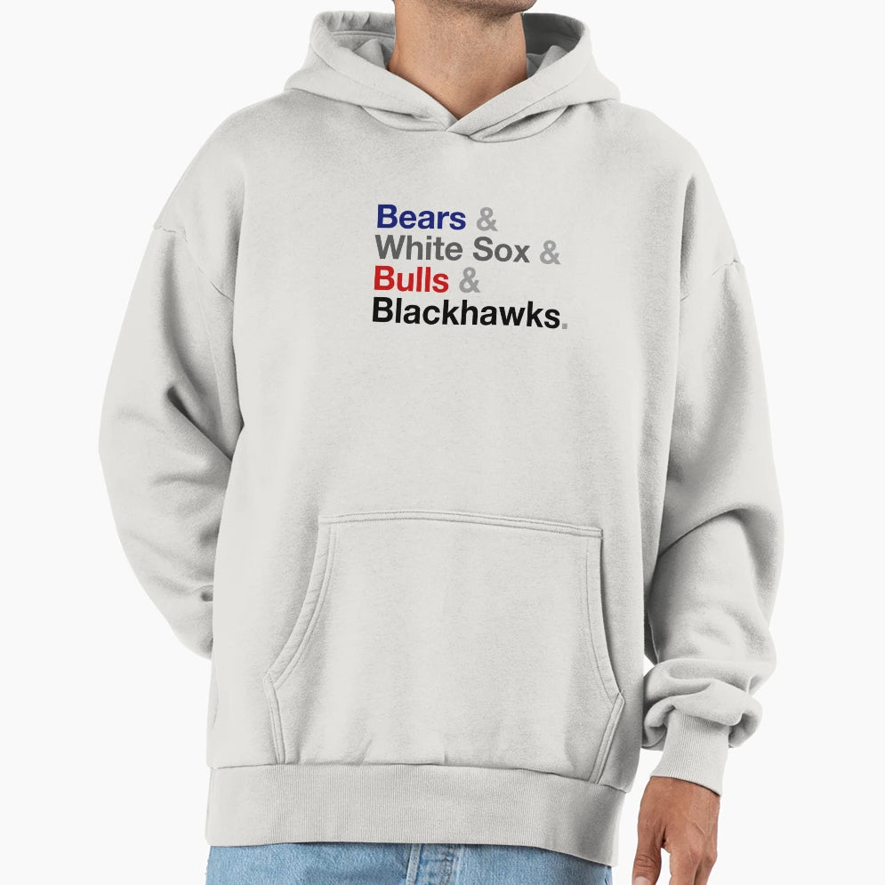 Chicago Sports Hoodie - Minimalist Print Unisex - T-Shirt, Sweatshirt, Hoodie