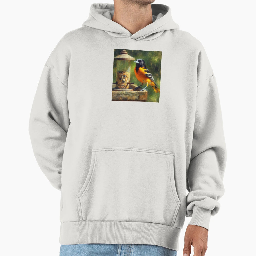 Baltimore Oriole Feeder Hoodie - Casual Everyday Wear for Adults - T-Shirt, Sweatshirt, Hoodie