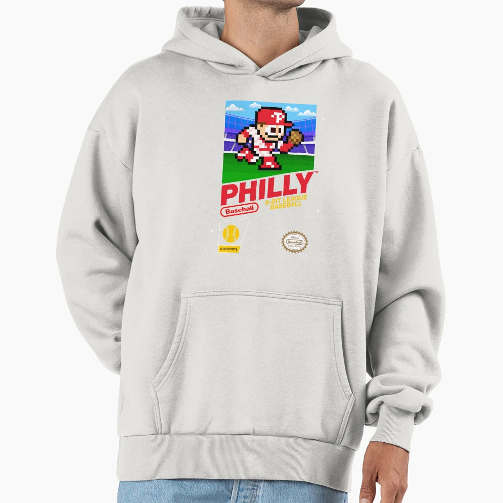 Philadelphia 8 Bit Videogame Cart Hoodie - Graphic Print for Adults - T-Shirt, Sweatshirt, Hoodie