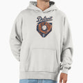 Detroit Baseball Glove Shield 90S Hoodie - Casual Everyday Wear Unisex - T-Shirt, Sweatshirt, Hoodie