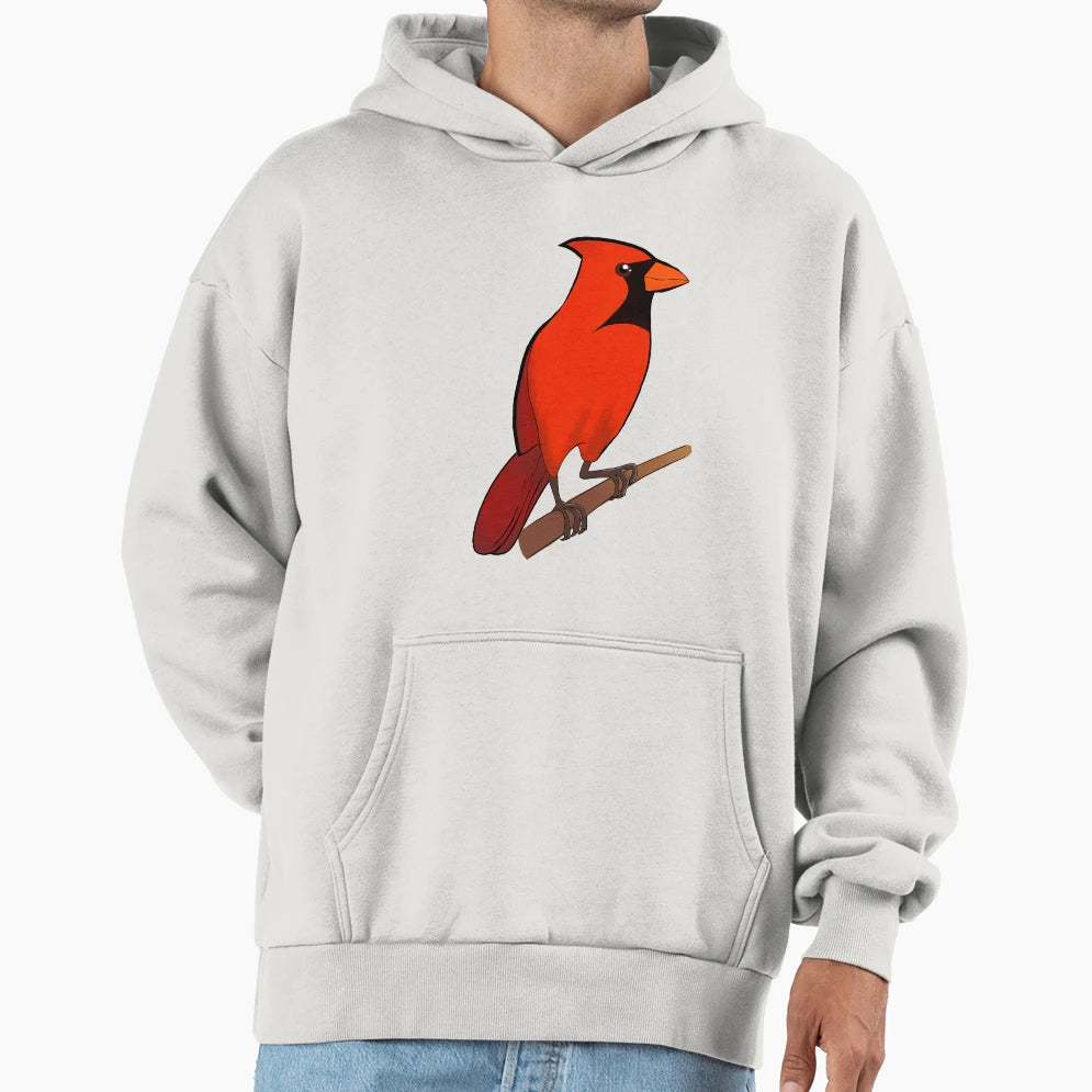 Red Cardinal Northern Cardinal Male Hoodie - Trendy Graphic for Adults - T-Shirt, Sweatshirt, Hoodie