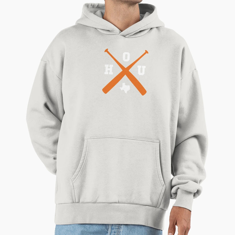 Houston Baseball Bats Texas State Outline Hoodie - Aesthetic Graphic Unisex - T-Shirt, Sweatshirt, Hoodie