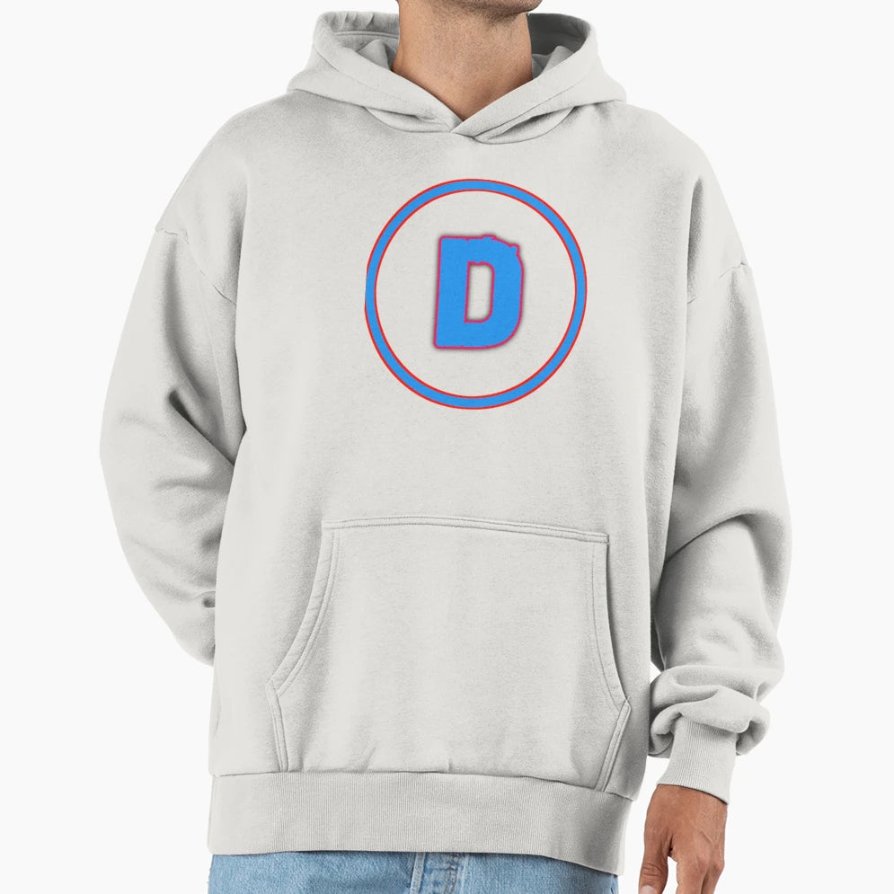 D Letter Text Hoodie - Trendy Graphic for Adults - T-Shirt, Sweatshirt, Hoodie